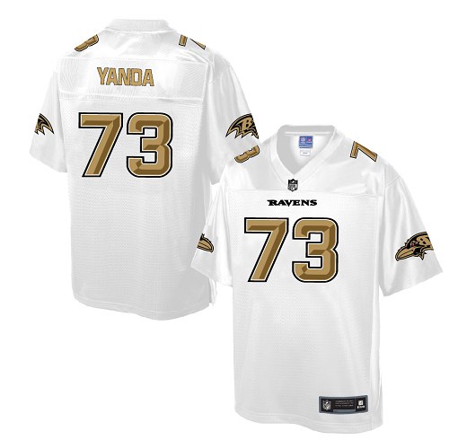 Men's Game Marshal Yanda Nike Jersey White - #73 Pro Line Fashion NFL Baltimore Ravens